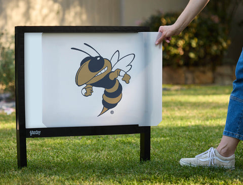 Georgia Tech Buzz Mascot White Yardsy Sign