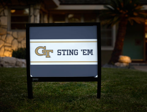 Georgia Tech GT Sting Em Navy Blue Yardsy Sign