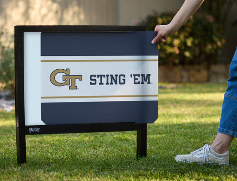 Georgia Tech GT Sting Em Navy Blue Yardsy Sign
