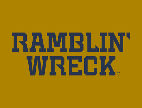 Georgia Tech Ramblin' Wreck Wordmark Navy Yardsy Sign
