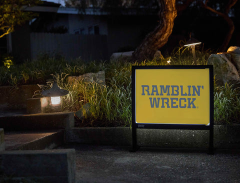 Georgia Tech Ramblin' Wreck Wordmark Navy Yardsy Sign