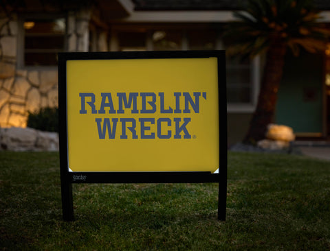 Georgia Tech Ramblin' Wreck Wordmark Navy Yardsy Sign