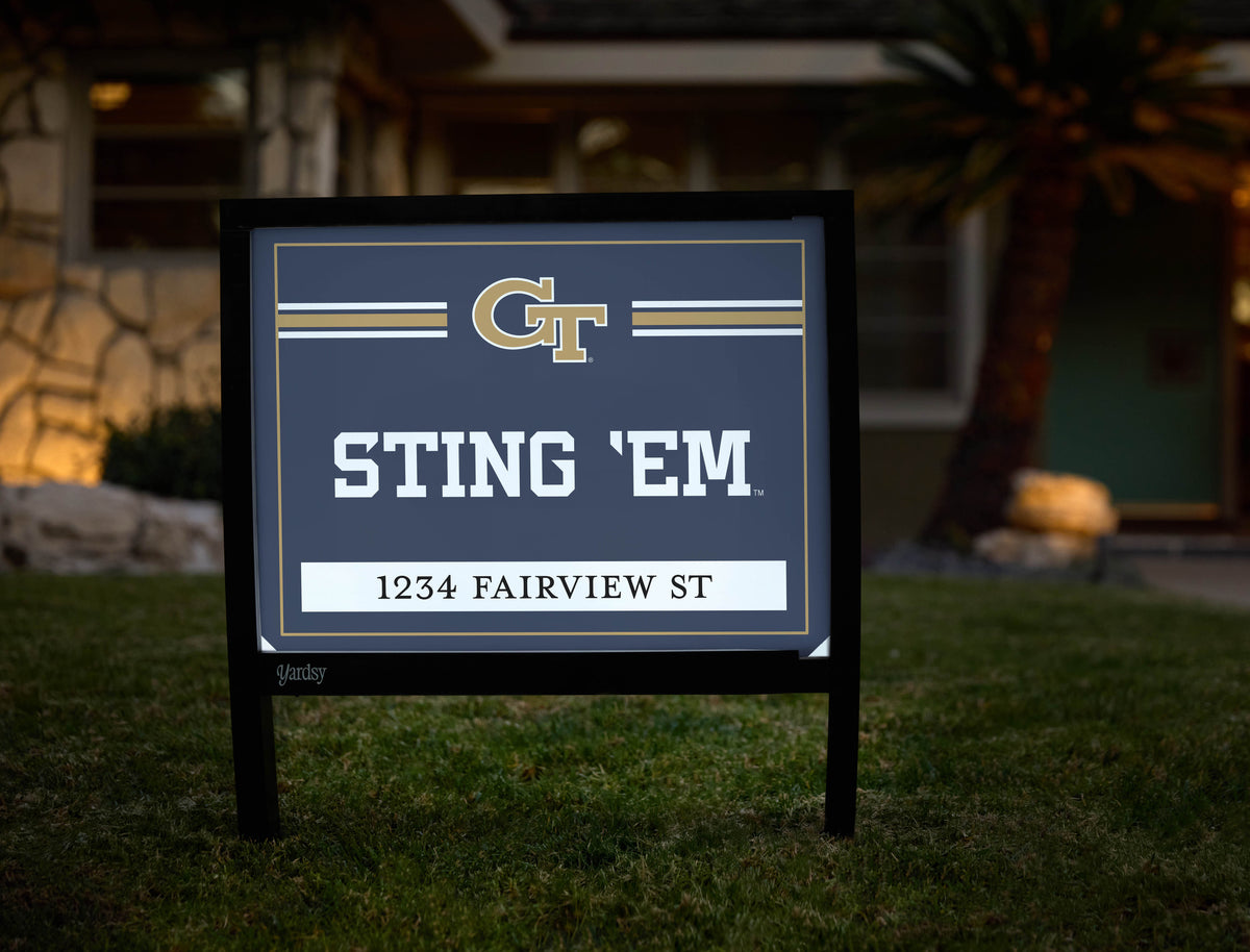 Georgia Tech Sting Em Custom Yardsy Sign
