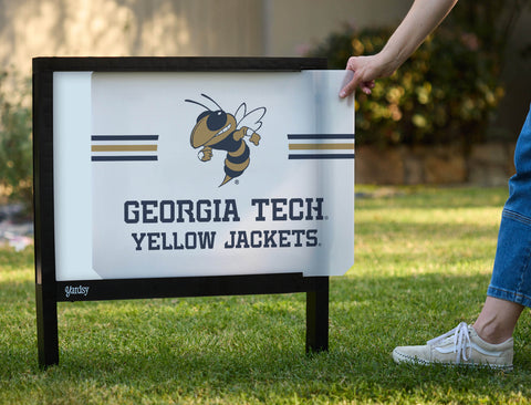 Georgia Tech Yellow Jackets Stripes White Yardsy Sign