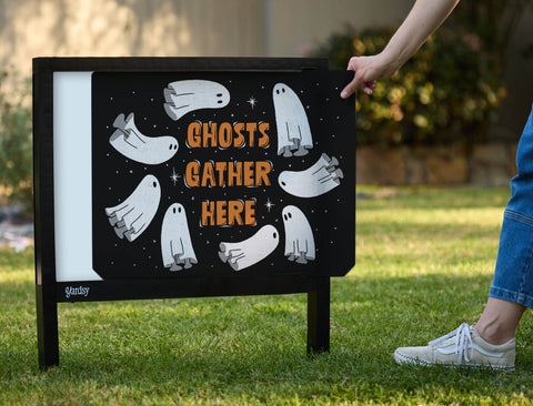 Ghosts Gather Here Halloween Yardsy Sign - Interchangeable