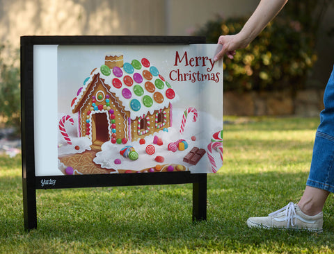 Gingerbread House Christmas Yardsy Sign - Interchangeable