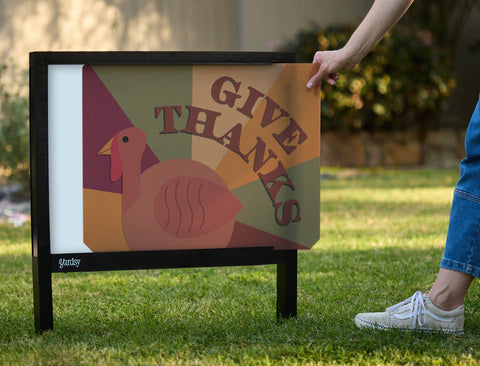 Give Thanks Turkey Yardsy Sign - Interchangeable