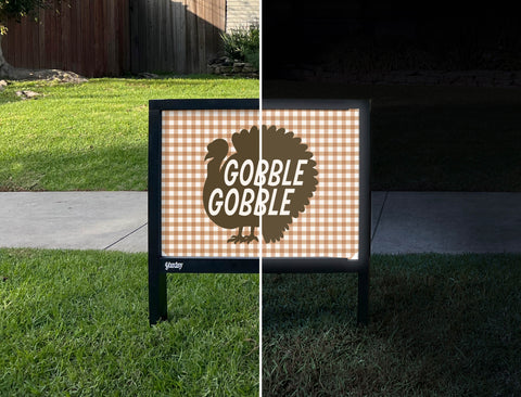 Gobble Gobble Yardsy Sign - Day Night