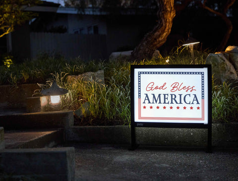 God Bless America Framed Yardsy Sign - Flat Feet