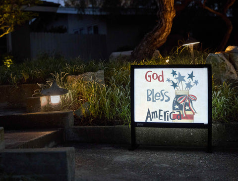 God Bless America Yardsy Sign - Flat Feet