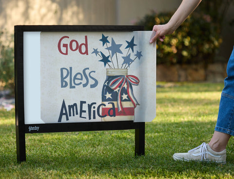 God Bless America Yardsy Sign - Interchangeable
