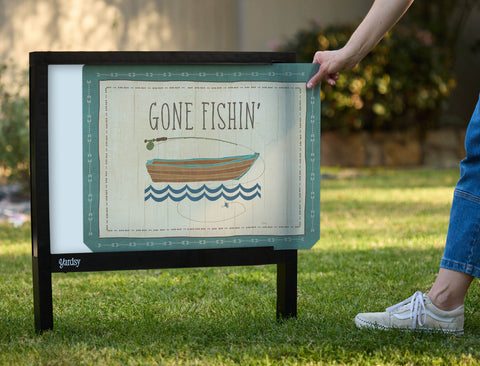 Gone Fishin' Yardsy Sign - Interchangeable