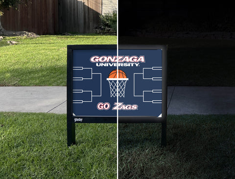 Gonzaga Basketball Yardsy Sign - Day Night