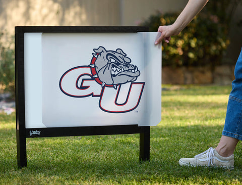 Gonzaga GU Bulldog White Yardsy Sign - Interchangeable