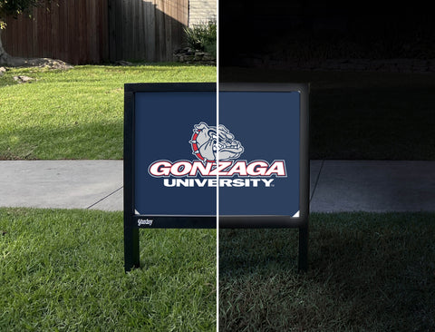 Gonzaga University Bulldog Blue Yardsy Sign - Day Night
