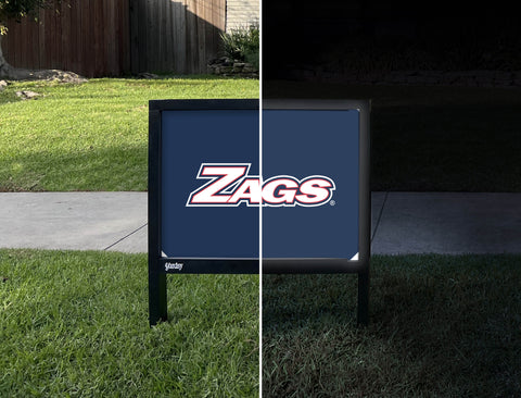 Gonzaga Zags Blue Yardsy Sign - Day Night