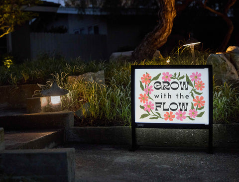 Grow With The Flow Yardsy Sign - Flat Feet