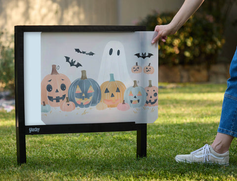 Halloween Illustration Fall Yardsy Sign - Interchangeable