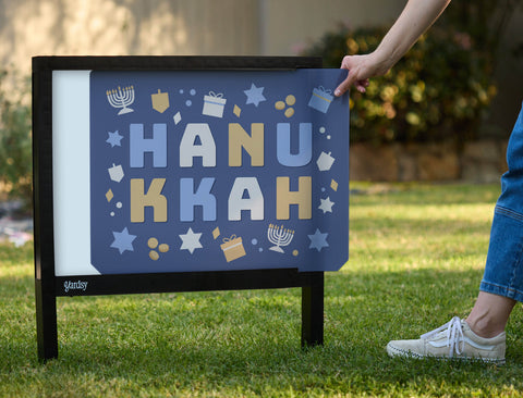 Hanukkah Lettering Yardsy Sign - Interchangeable