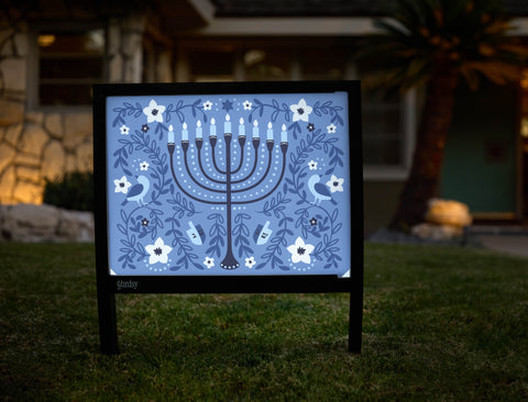 Hanukkah Menorah Yardsy Sign - Hero
