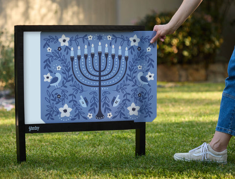 Hanukkah Menorah Yardsy Sign - Interchangeable