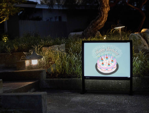 Happy Birthday Cake Yardsy Sign - Flat Feet