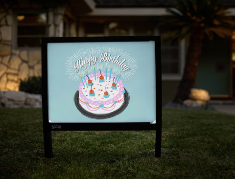 Happy Birthday Cake Yardsy Sign - Hero