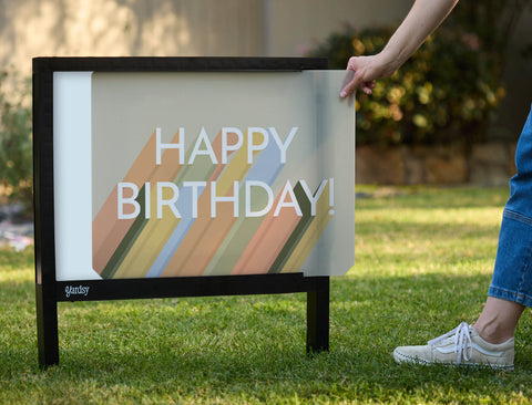 Happy Birthday Yardsy Sign - Interchangeable