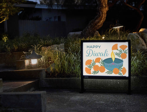 Happy Diwali Yardsy Sign - Flat Feet