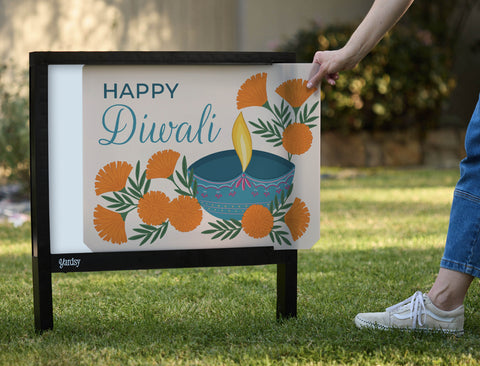 Happy Diwali Yardsy Sign - Interchangeable