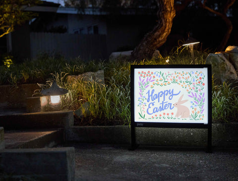Happy Easter Bunny Yardsy Sign - Flat Feet