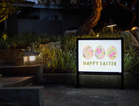 Happy Easter Eggs Yardsy Sign - Flat Feet