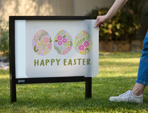 Happy Easter Eggs Yardsy Sign - Interchangeable