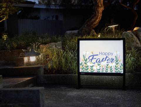 Happy Easter Floral Yardsy Sign - Flat Feet