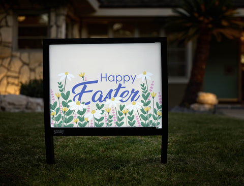 Happy Easter Floral Yardsy Sign - Hero