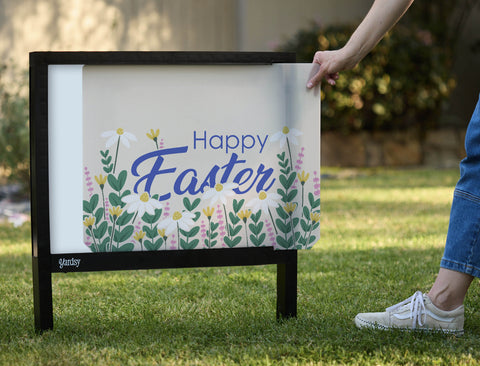 Happy Easter Floral Yardsy Sign - Interchangeable