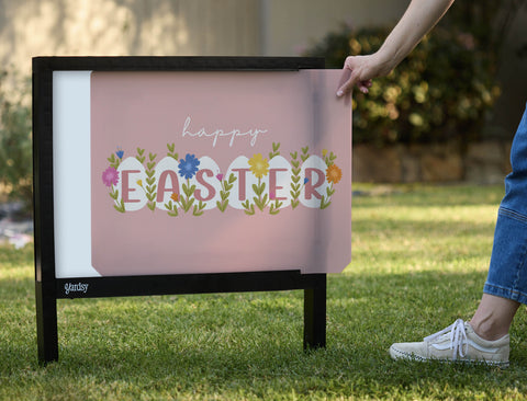 Happy Easter Garden Eggs Yardsy Sign - Interchangeable
