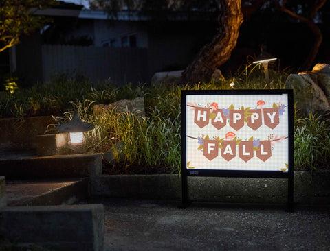 Happy Fall Garland Bright Yardsy Sign - Flat Feet
