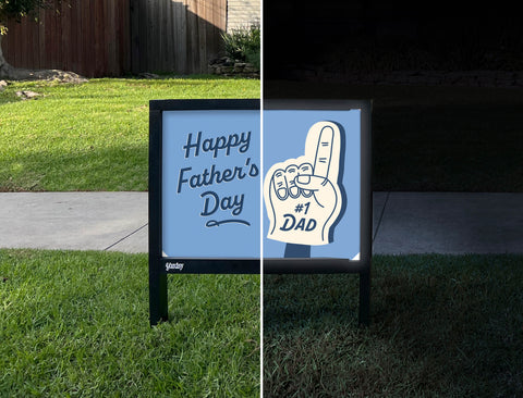 Happy Father's Day Foam Finger Yardsy Sign - Day Night