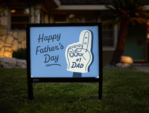 Happy Father's Day Foam Finger Yardsy Sign - Hero