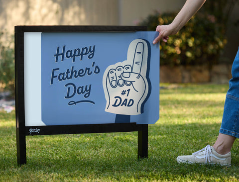 Happy Father's Day Foam Finger Yardsy Sign - Interchangeable