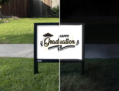 Happy Graduation Yardsy Sign - Day Night