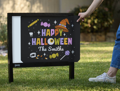 Happy Halloween Candy Custom Yardsy Sign - Interchangeable