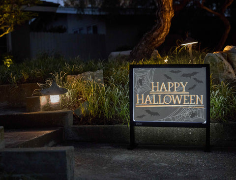 Happy Halloween Cobwebs Yardsy Sign - Flat Feet