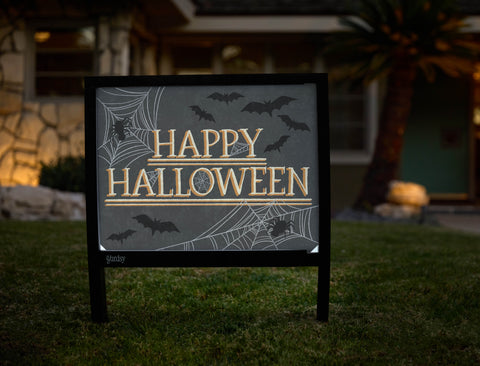 Happy Halloween Cobwebs Yardsy Sign - Hero