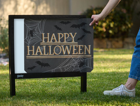 Happy Halloween Cobwebs Yardsy Sign - Interchangeable
