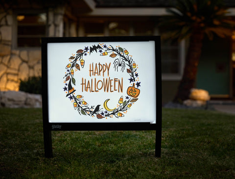 Happy Halloween Wreath Yardsy Sign - Hero