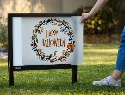 Happy Halloween Wreath Yardsy Sign - Interchangeable