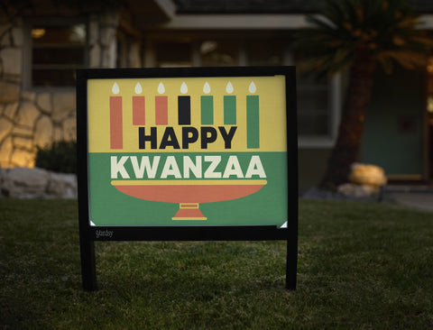 Happy Kwanzaa Kinara Yardsy Sign - Hero