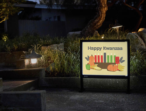 Happy Kwanzaa Yardsy Sign - Flat Feet